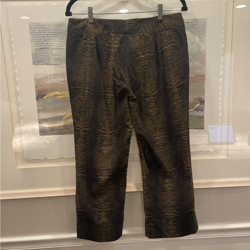 Etcetera 6 Cute Fun Flirty Animal Print Cuffed Capris - Picture 3 of 4